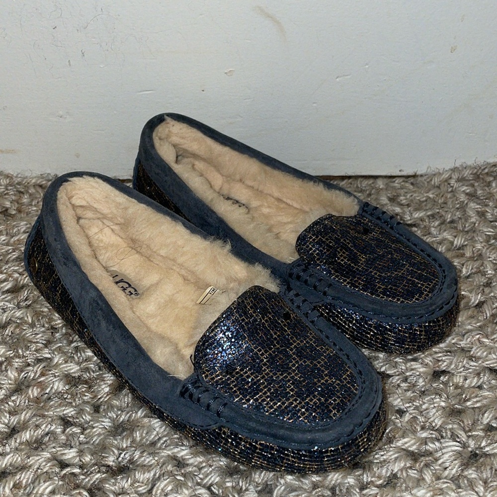 UGG Ansley Glitter Sequins leopard moccasins